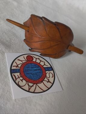 Leather Blowing Leaf Hair Slides - Small